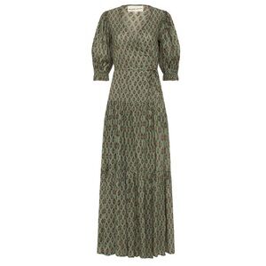 Daughters of India Wrap Dress in Sage - Small